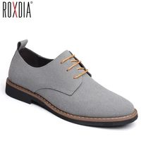 roxdia brand fashion flock men dress shoes flats oxford man casual shoes lace up for work male loafers plus size 39 48 rxm116