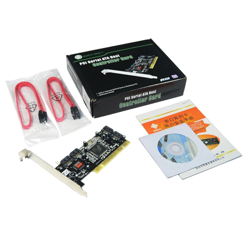 PCI to 4SATA 1 5 ГБ/сек. RAID Card SIlicom Image 3114 чипсет Поддержка RAID0 10 Вт/2 шт SATA кабели|raid card|raid card