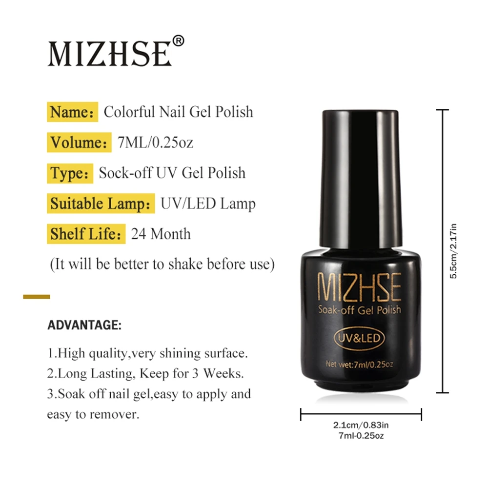 Buy MIZHSE 6pcs/Set Green Gel Polish UV LED Nail Art Primer For Nails Long-lasting Varnishes Manicure Design Lacquer on