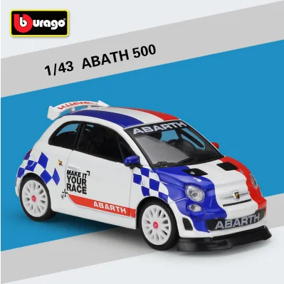 BBurago 1:43 автомобиль Abarth Fiat 500 Assetto Corse Супер гоночный литья под давлением образовательная Коллекция Модель для детей подарки с коробкой - Цвет: A