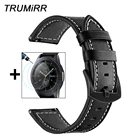 20 мм ремешок для часов из натуральной кожи + защита для экрана для Samsung Galaxy Watch 42 мм Gear Sport S2 классический ремешок на запястье браслет