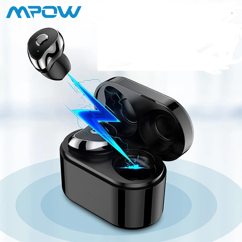 Беспроводные наушники Mini Twins Mpow TWS-SE6, Bluetooth 5,0, стерео наушники с Подавлением Шума, водонепроницаемые наушники с зарядным устройством