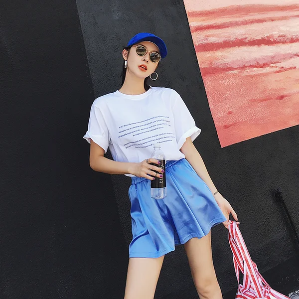 2018 Горячая Распродажа топы Blusa свободная футболка с тонким рукавом и буквенным