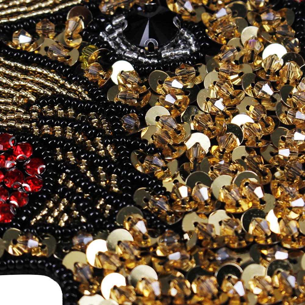 5 шт. вышитых бисером блесток голова тигра алмазные патчи аппликация с пайетками