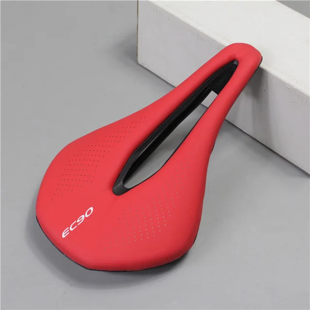 red 240-143mm EC90 Новое седло для горного велосипеда MTB, велосипедное седло, нескользящее седло, сиденье из силикагеля, черное седло для шоссейного велосипеда, велосипедное седло - Цвет: red 240-143mm