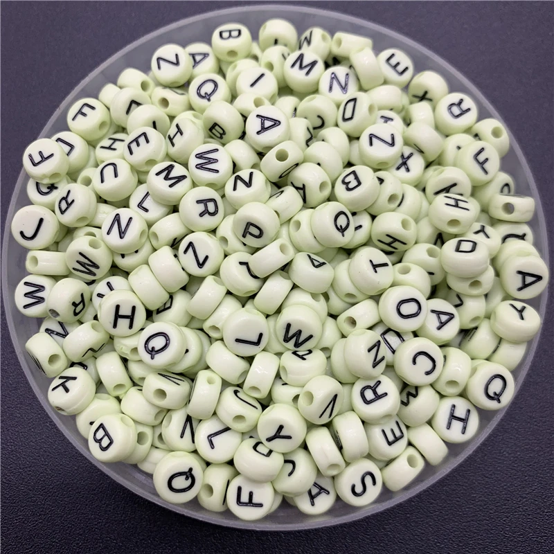 100 шт./лот 7 мм круглые акриловые бусины разделители с буквами овальные алфавитные
