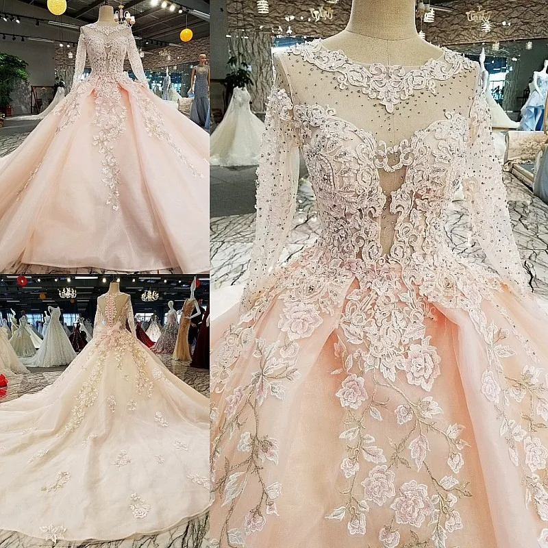 00322 vestido de festa прозрачное бальное платье с аппликацией сзади длинными рукавами и