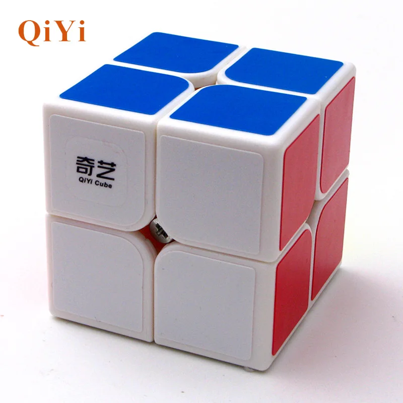 QiYi 2X2 White Oyuncak Qiyi Волшебные кубики 2x2 куб Cubo Magico 50 мм Скорость карман Стикеры игра-головоломка, профессиональные обучающие игрушки для детей - Цвет: QiYi 2X2 White
