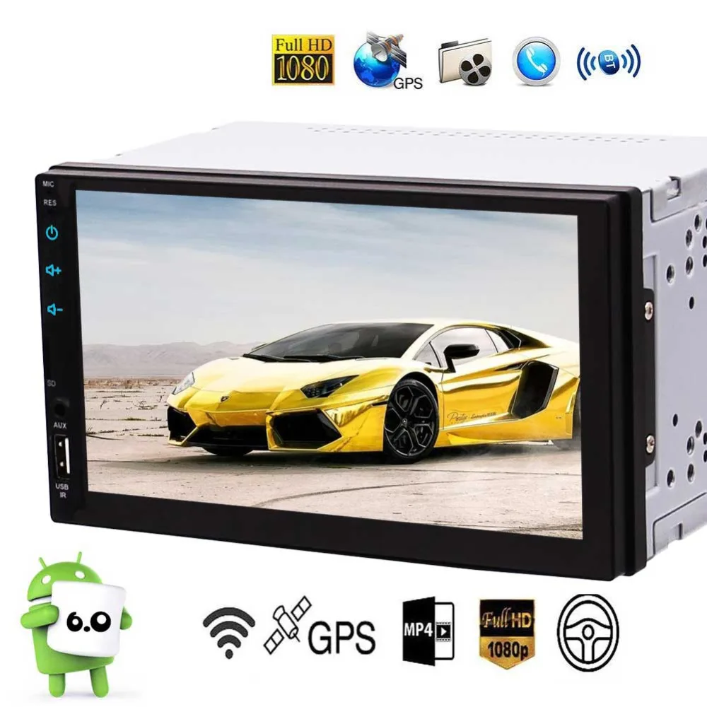 Android 6 0 OS четырехъядерный автомобильный стерео двойной Din не DVD плеер с GPS
