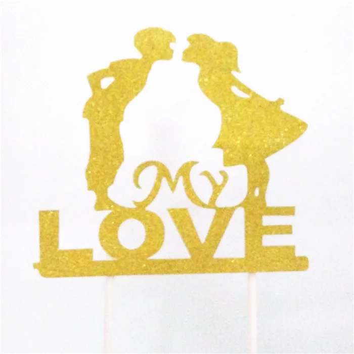 Gold D001 Cake Flag Топпер для торта «С Днем Рождения» сладкий 16 вечерние украшения свадебные сувениры и подарки мальчик украшение дома выпечки аксессуары 50 день рождения - Цвет: Gold D001 Cake Flag