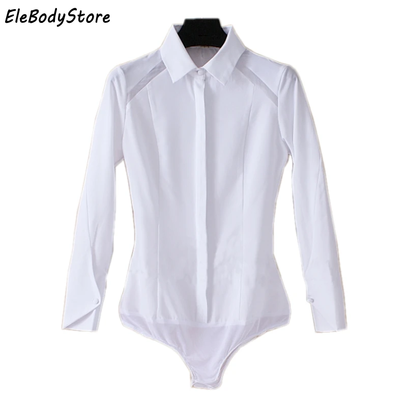 Женская шифоновая блузка элегантная повседневная белая с длинным рукавом