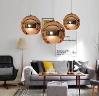 wonderland modern copper sliver shade mirror pendant lights e27 led pendant lamp modern christmas glass ball lighting