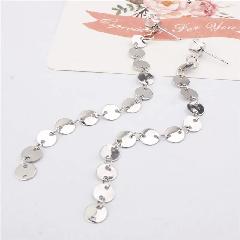 SexeMara Золото Цвет Кристалл серьги с кисточками для женщин бар длинные висячие в