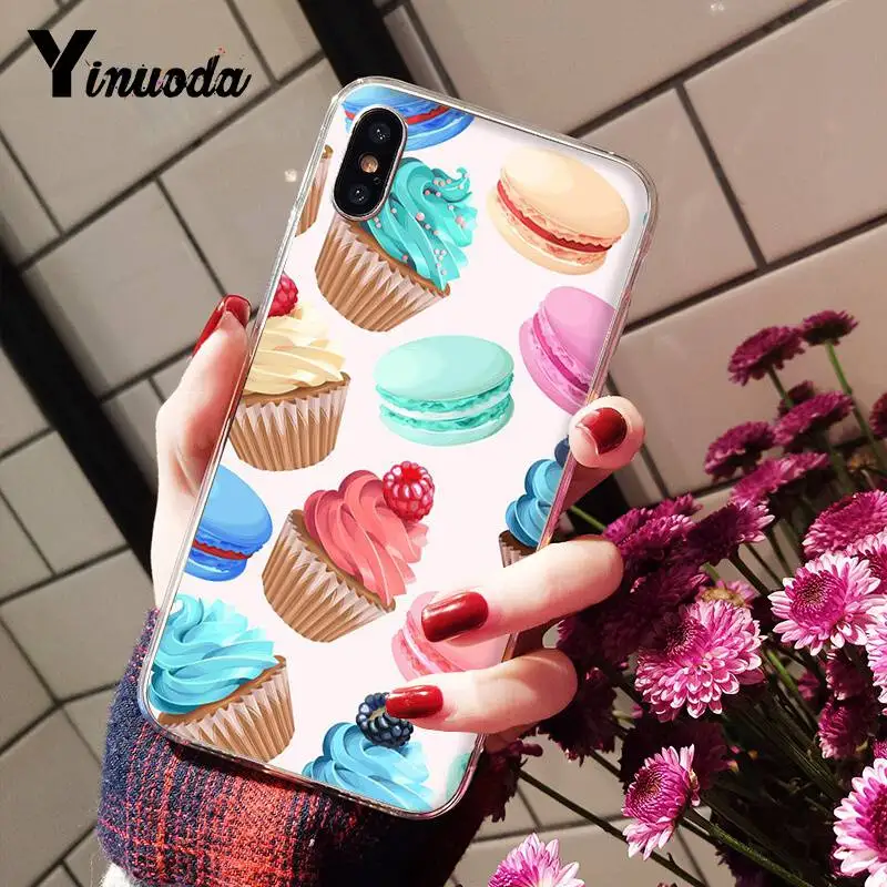 Yinuoda макароны и кексы милый женский роскошный чехол сделай сам для iPhone 8 7 6 6S Plus X XS