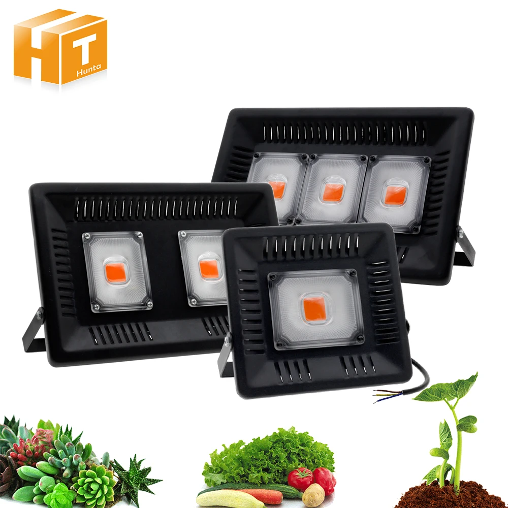 

Светодиодный светильник полного спектра для выращивания растений, 100 В переменного тока, 50 Вт, 150 Вт, COB, IP67, водонепроницаемый уличный светил...