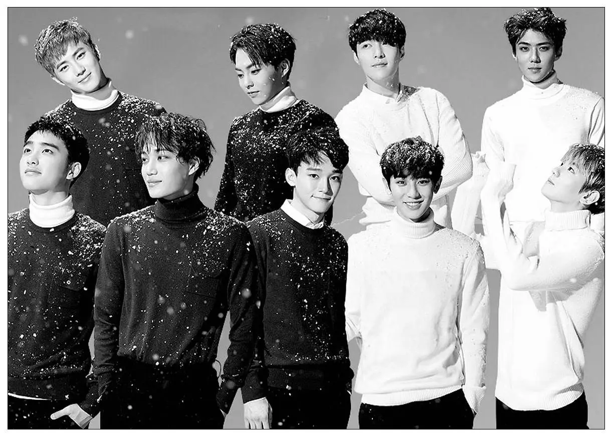 S006 Kpop постер EXO белая бумага с покрытием для печати, настенная наклейка, украшение для дома, стены, художественный плакат - Цвет: S006