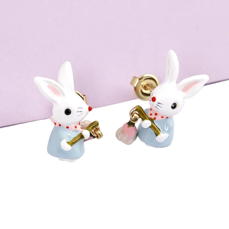 Серьги подвески в виде кролика с фонариками модные ювелирные изделия|earing