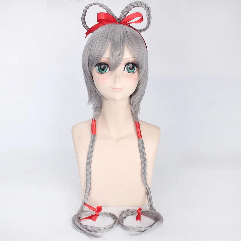 VOCALOID Luo Tianyi для женщин длинные прямые косы косплей парики 120 см серый термостойкий