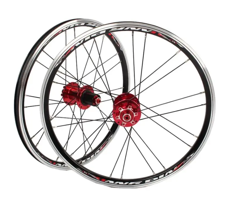 451V100-135red hub BXM складной велосипед 20 дюймов RT* 1-3/8 в/дисковый тормоз передний 2 задний 5 подшипник ультра гладкий светильник 451/406 обод колеса - Цвет: 451V100-135red hub