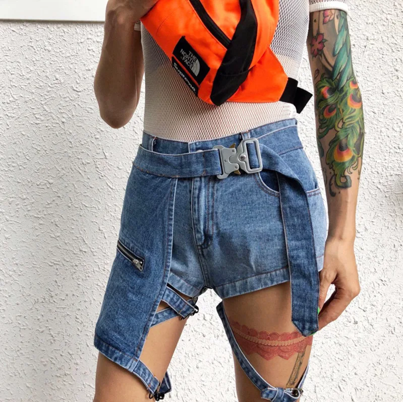 LANMREM 2019 летняя новая модная одежда Женская высокая поясная пряжка Леггинсы