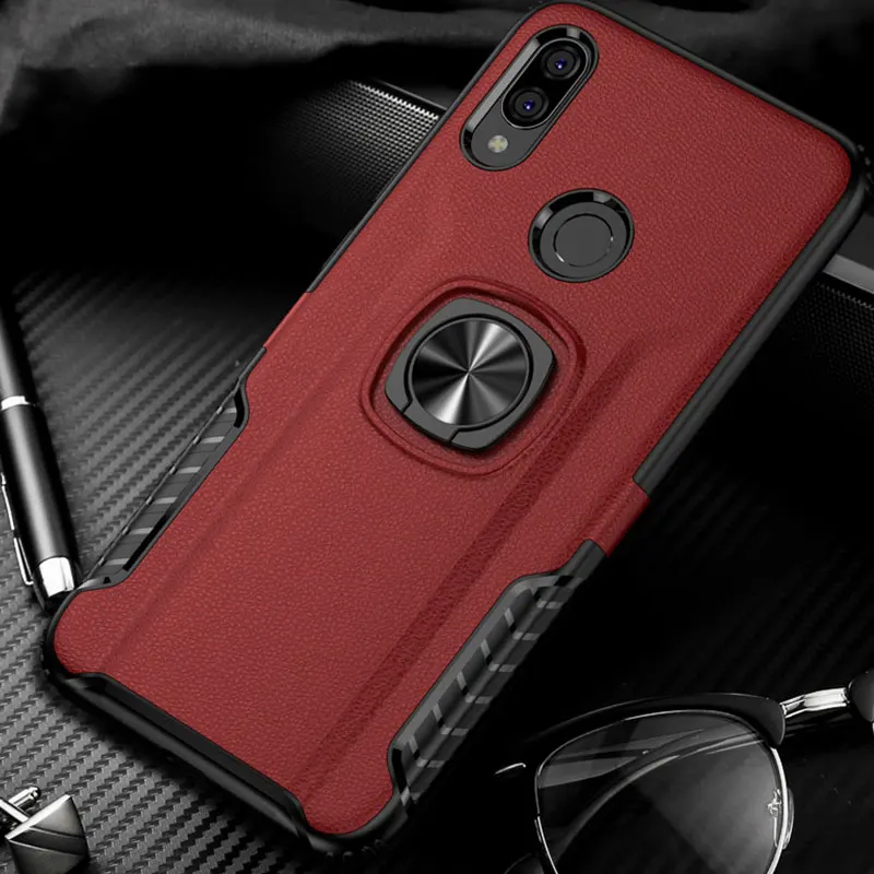 Red Для Red mi Note 6 7 8 Pro Чехол с магнитом автомобильный стенд для колец на палец держатель защитный чехол для Xiao mi Pocophone F1 mi 8 9 SE чехол - Цвет: Red