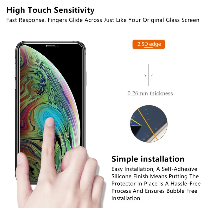 5pcs Screen protector Tempered Glass for IPhone X XR XS Max 8 7 6 6S Plus 5 5S SE Protector Film Phone Protective | Мобильные
