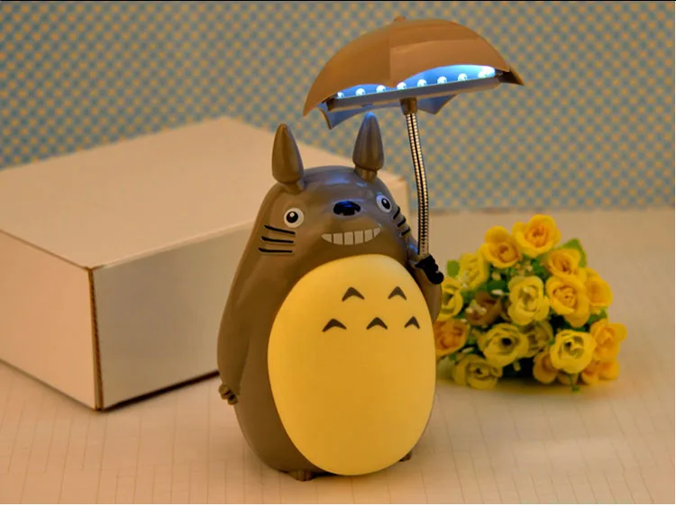 Принт с героями мультфильмов Kawaii, с изображением героя мультфильма «Мой сосед Тоторо светильник светодиодный ночной Светильник USB Настольная Настольные лампы для детей подарок домашний декор Новинка светильник ы