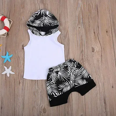 2pcs Baby Boys Clothes Hoodie Tops match tree Shorts bottom summer boys Outfit Toddler Kids clothing Hawaii 1-6T | Детская одежда и