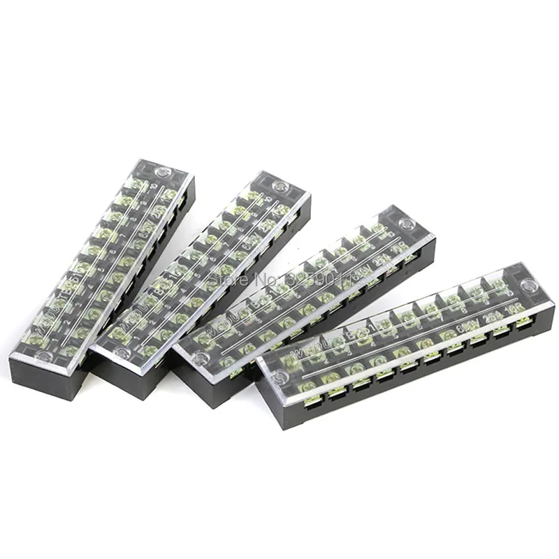 

10PCS TB-1510 TB15A10P Suyep 10 Positions Dual Rows 600V 15 A Wire Barrier Block Terminal Strip copper