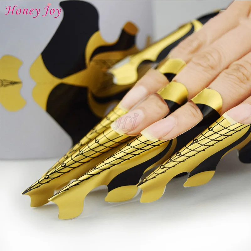 

300pcs/Roll Professional Golden Nail Form Guide Sticker Nail Art Tip for Acrylic UV Gel Nail Extension
