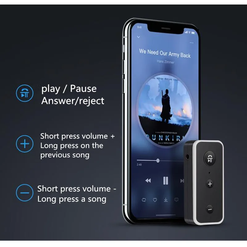 3,5 мм Bluetooth Aux Bluetooth приемник 5,0 беспроводной автомобильный Bluetooth стерео адаптер Aux адаптер музыкальный аудио приемник Автомобильная гарнитура