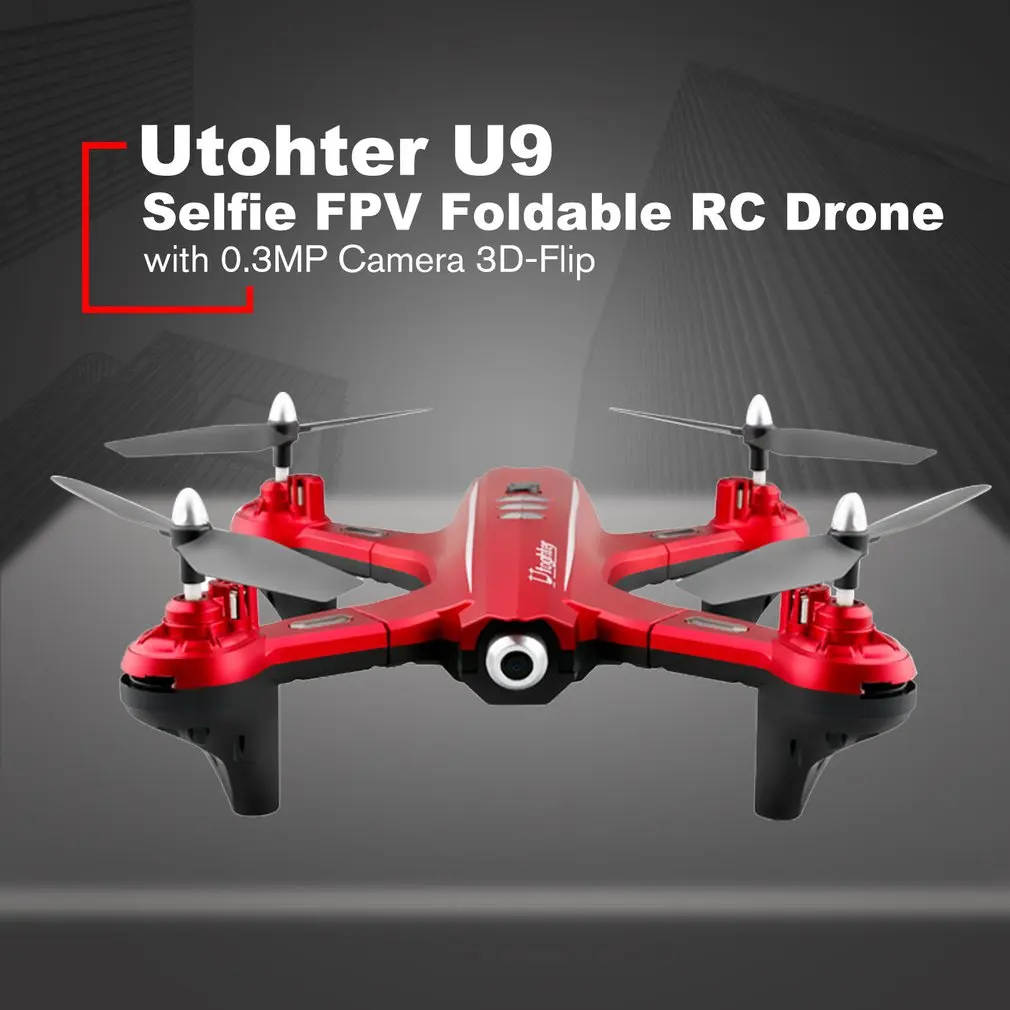 Utoghter U9 смарт монопод для селфи с видом от первого лица Складная RC Квадрокоптер 0.3MP
