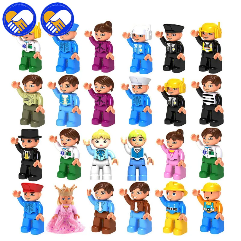 Игрушка мечты 10 шт./лот Семейные Фигурки классические большие строительные блоки совместимы с Duploe DIY Образование ребенок собрать модель игрушки