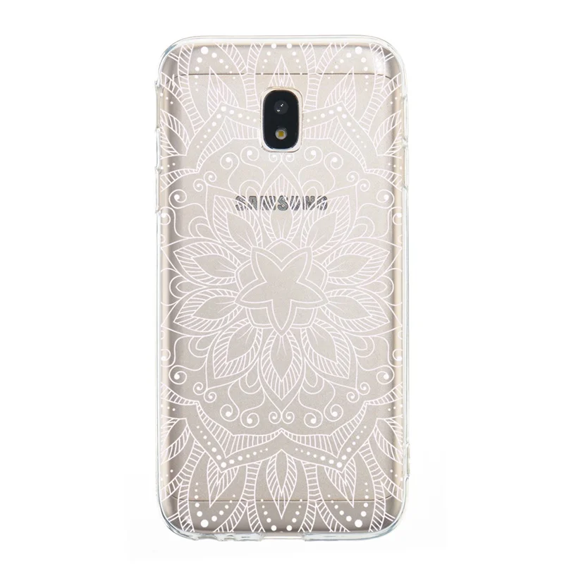 Case For Samsung Galaxy J3 J330F J5 J530F J7 J730F 2017 Cover flower TPU Jelly Transparent clear ultra thin soft case kimTHmall |