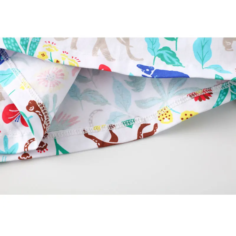 2018 новые летние платья для девочек хлопок короткий рукав полосатый животных