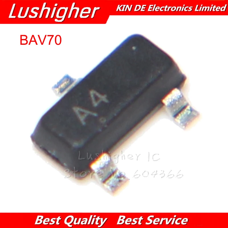 100PCS BAV70 0.2A 70V SOT-23 marking: A4 SMD SOT23 BAV70LT1G Transistor | Электронные компоненты и принадлежности