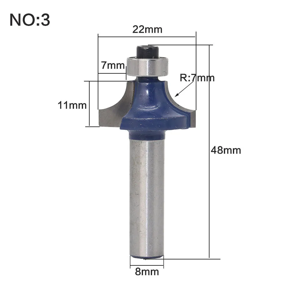8mm Shank Round Over Engraving Trimming Carving Wood Milling Cutter Woodworking Tool Router Bits Set CNC Bit 80930 | Инструменты