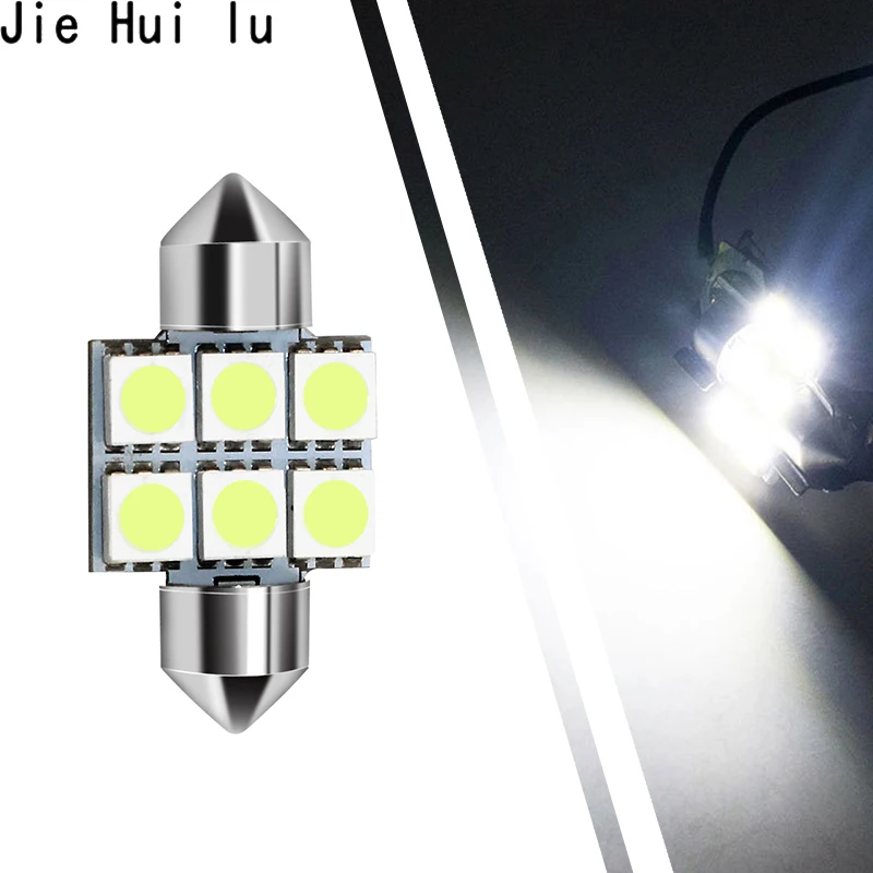 100 шт. белые 31 мм 36 39 41 гирлянда 5050 SMD светодиодный ные лампы C5W Светодиодная лампа