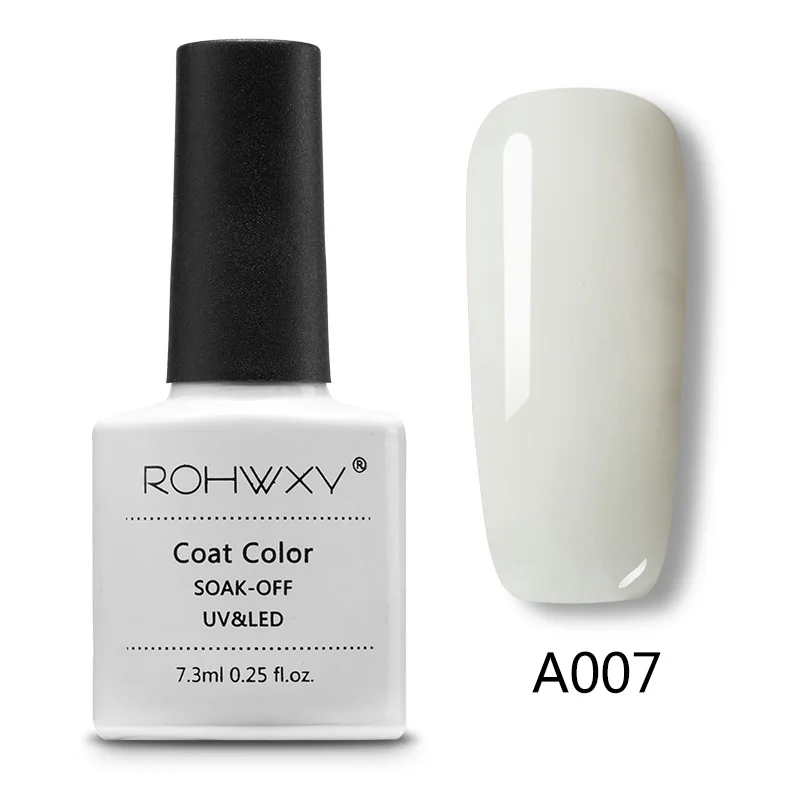 A007 ROHWXY, 60 цветов, УФ-гель для ногтей, дизайн ногтей, Гель-лак, блестящий, отмачивается, лак для маникюра, лак для ногтей, Гель-лак - Цвет: A007