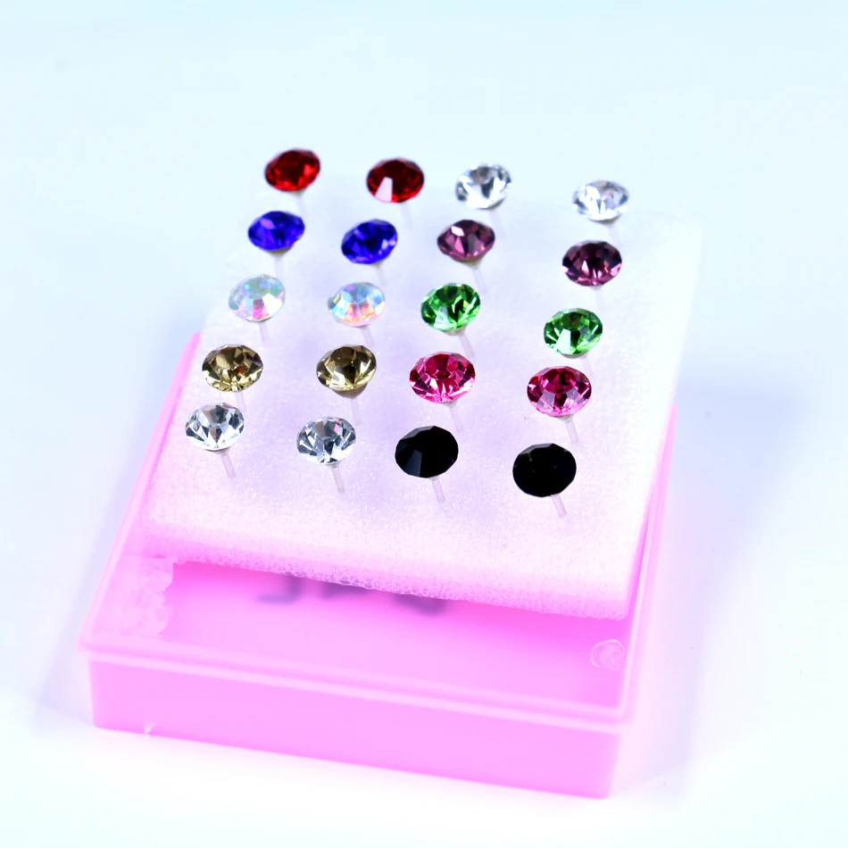 Бесплатная доставка Заводские дешевые 10 пар/лот 7 мм блестящие стразы AA