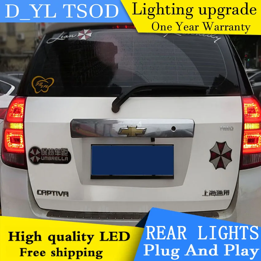 D-YL Car Styling Accessories for Chevrolet Captiva LED Taillights 2008-2014 Tail Light Rear Lamp DRL+Brake+Park+Signal | Автомобили и