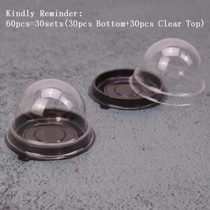 Mini 6cm W x 5cm H 30 комплектов, прозрачная пластиковая упаковочная коробка для капкейков, Купольные контейнеры для торта, коробки для свадебной вечеринки - Цвет: Mini 6cm W x 5cm H