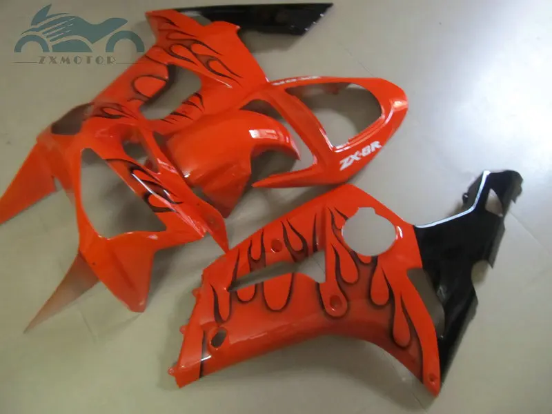 ABS Plastic fairings kit for KAWASAKI Ninja ZX 6R 2003 2004 Injection racing fairing set ZX6R 636 03 04 orange aftermarket parts |