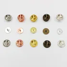 Застежка-бабочка медная, золото с родиевым покрытием, 20 шт.