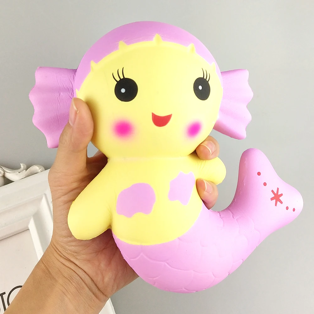 Новые мягкие игрушки для снятия стресса из мультфильма Kawaii Jumbo Русалка из полиуретановой пены медленно поднимающиеся игрушки для снятия стресса мягкие игрушки