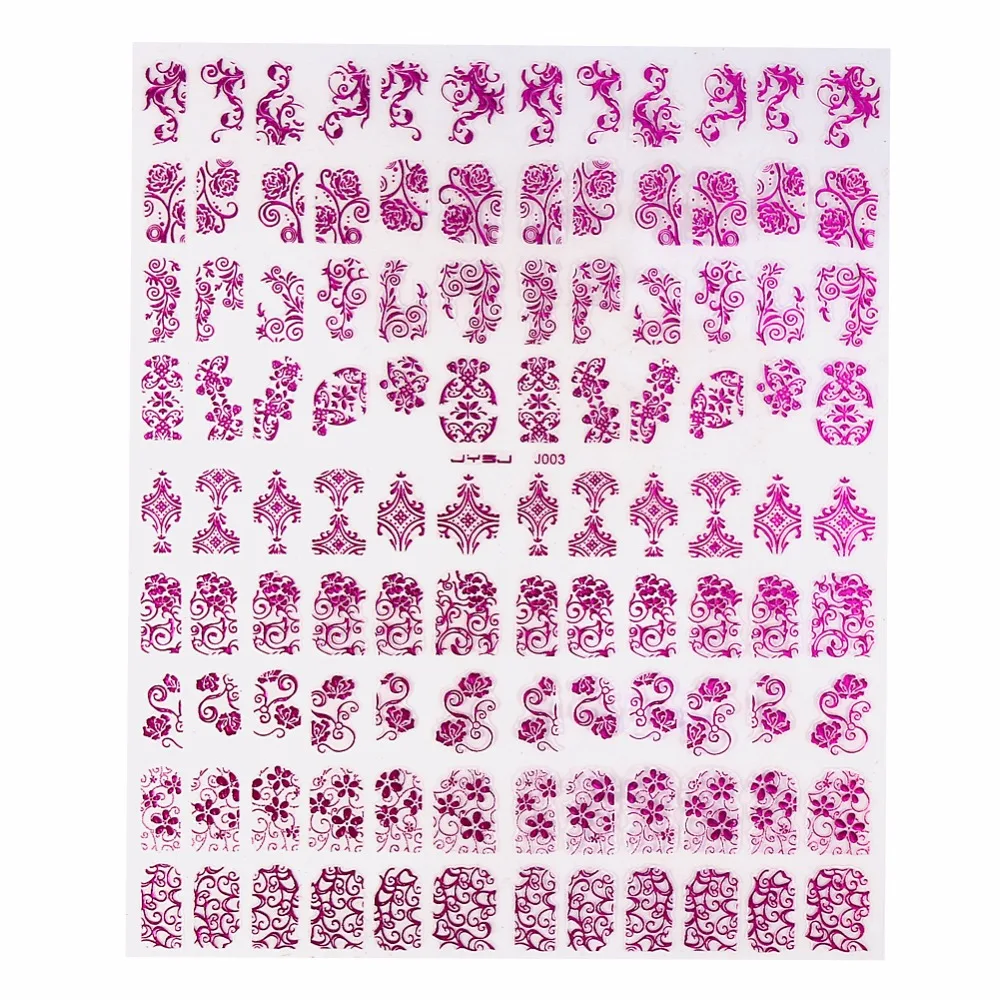 108 шт/Лист наклейки для дизайна ногтей 3D дизайн украшения накладные ногти