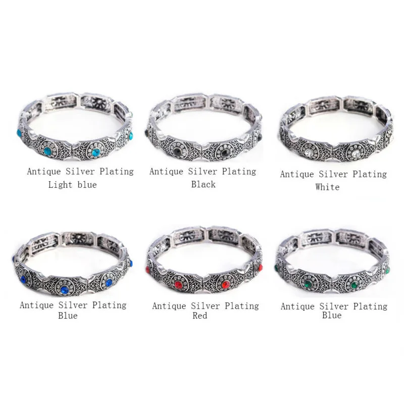 Лидер продаж женские винтажные растягивающиеся браслеты богемные античные