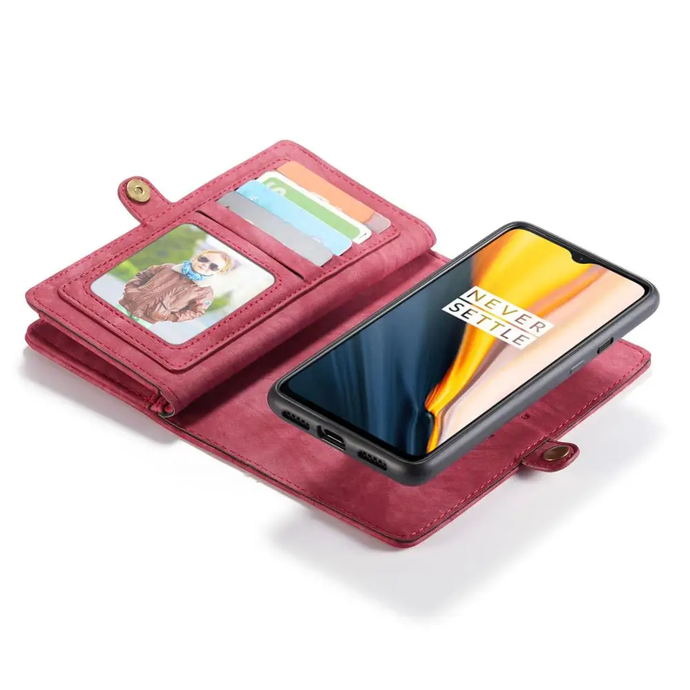 Для OnePlus 7 Pro Чехол Флип кошелек Роскошный кожаный чехол для телефона One Plus 2 in1