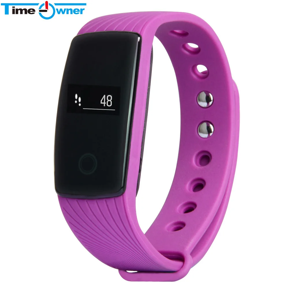 Фиолетовый TimeOwner V05C Bluetooth 4.0 смарт-браслет сердечного ритма Мониторы смарт-браслет Фитнес трекер умный группа для Android IOS iPhone - Цвет: Фиолетовый