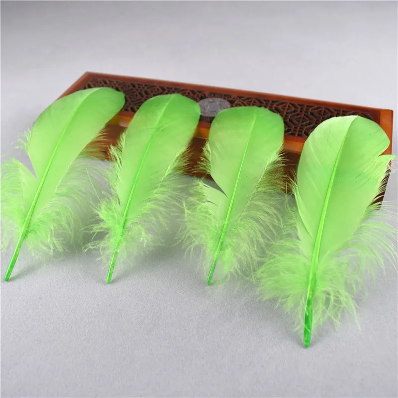 Apple Green Разноцветные 20 шт./партия качества натуральные гусиные перья декоративные Шлейфы для свадебного украшения перья для рукоделия - Цвет: Apple Green